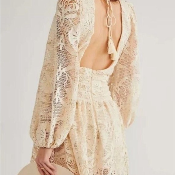 Free People Jen's Pirate Booty Reflection Lapis Mini Dress Bohemian Wedding - Picture 3 of 11